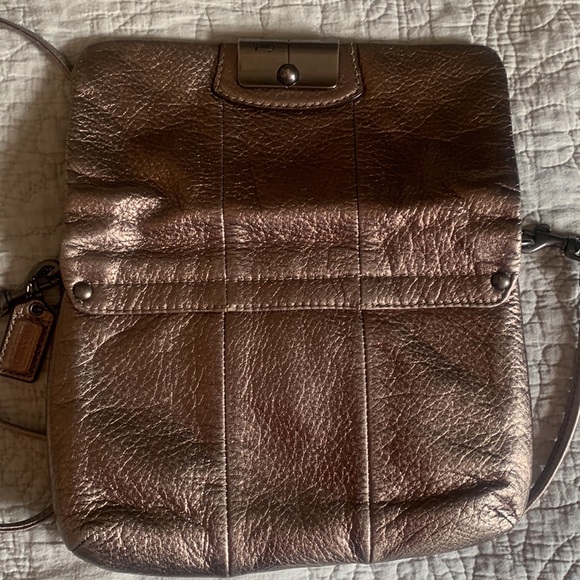 Coach Kristin metallic Brown Crossbody Bag with Textured Leather - Picture 7 of 10